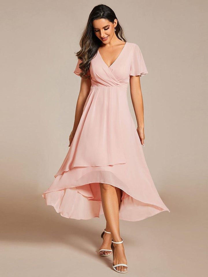 Regina – Vestido midi de gasa con mangas vaporosas