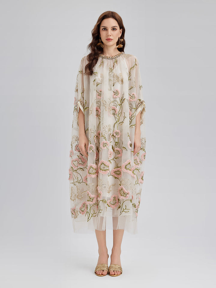 Aurelia – Vestido plisado con lentejuelas florales