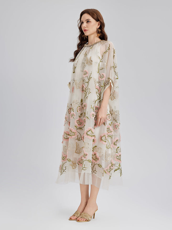 Aurelia – Vestido plisado con lentejuelas florales