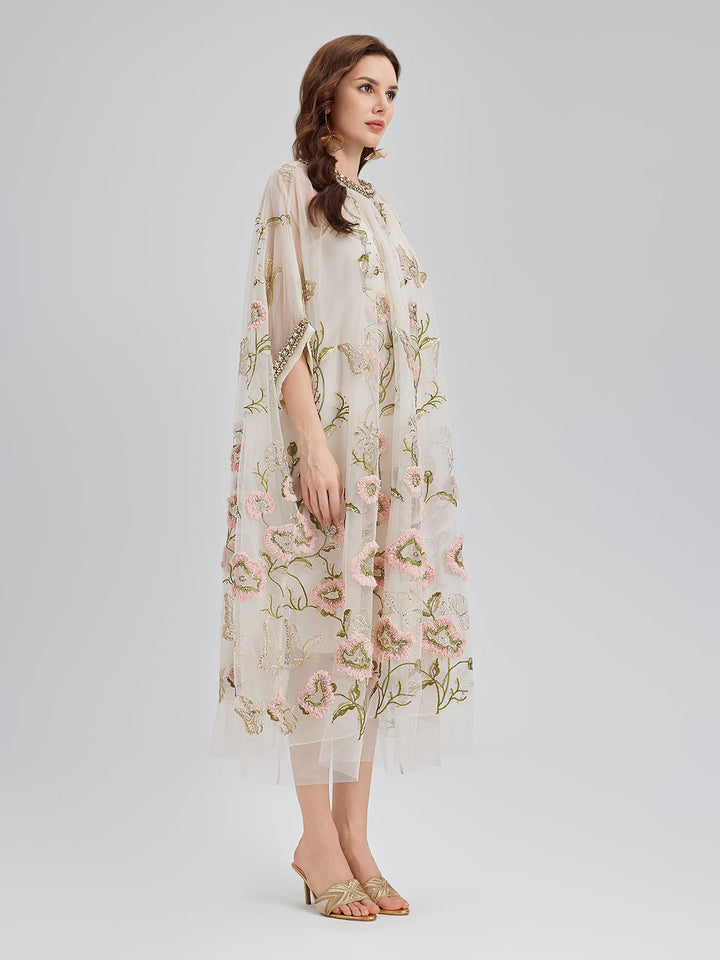 Aurelia – Vestido plisado con lentejuelas florales