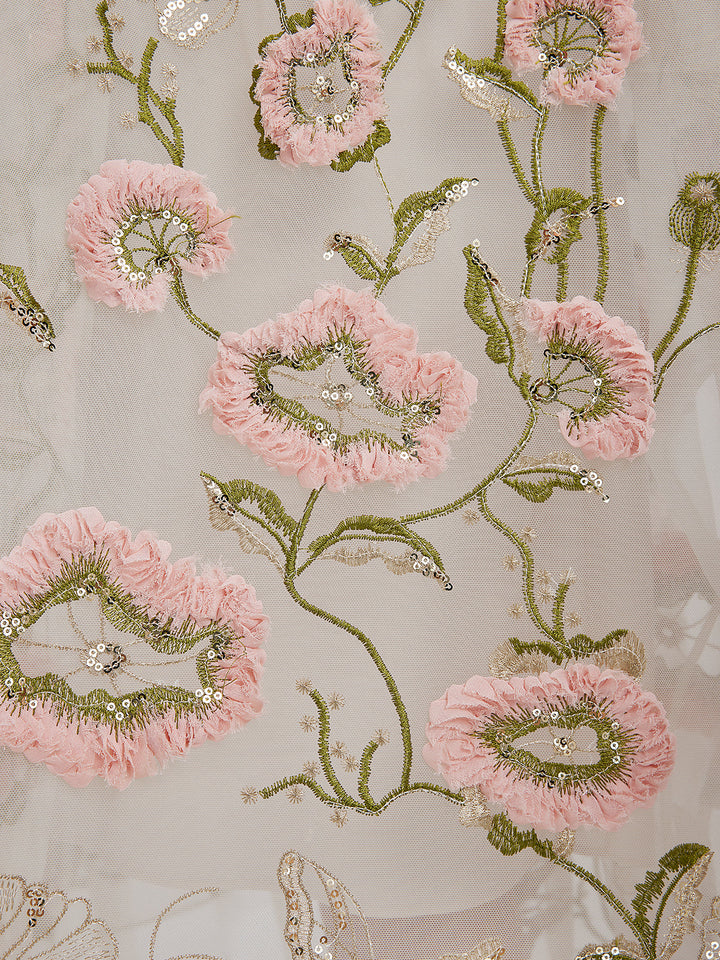 Aurelia – Vestido plisado con lentejuelas florales