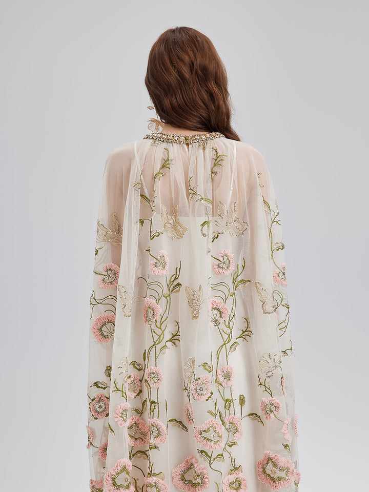 Aurelia – Vestido plisado con lentejuelas florales