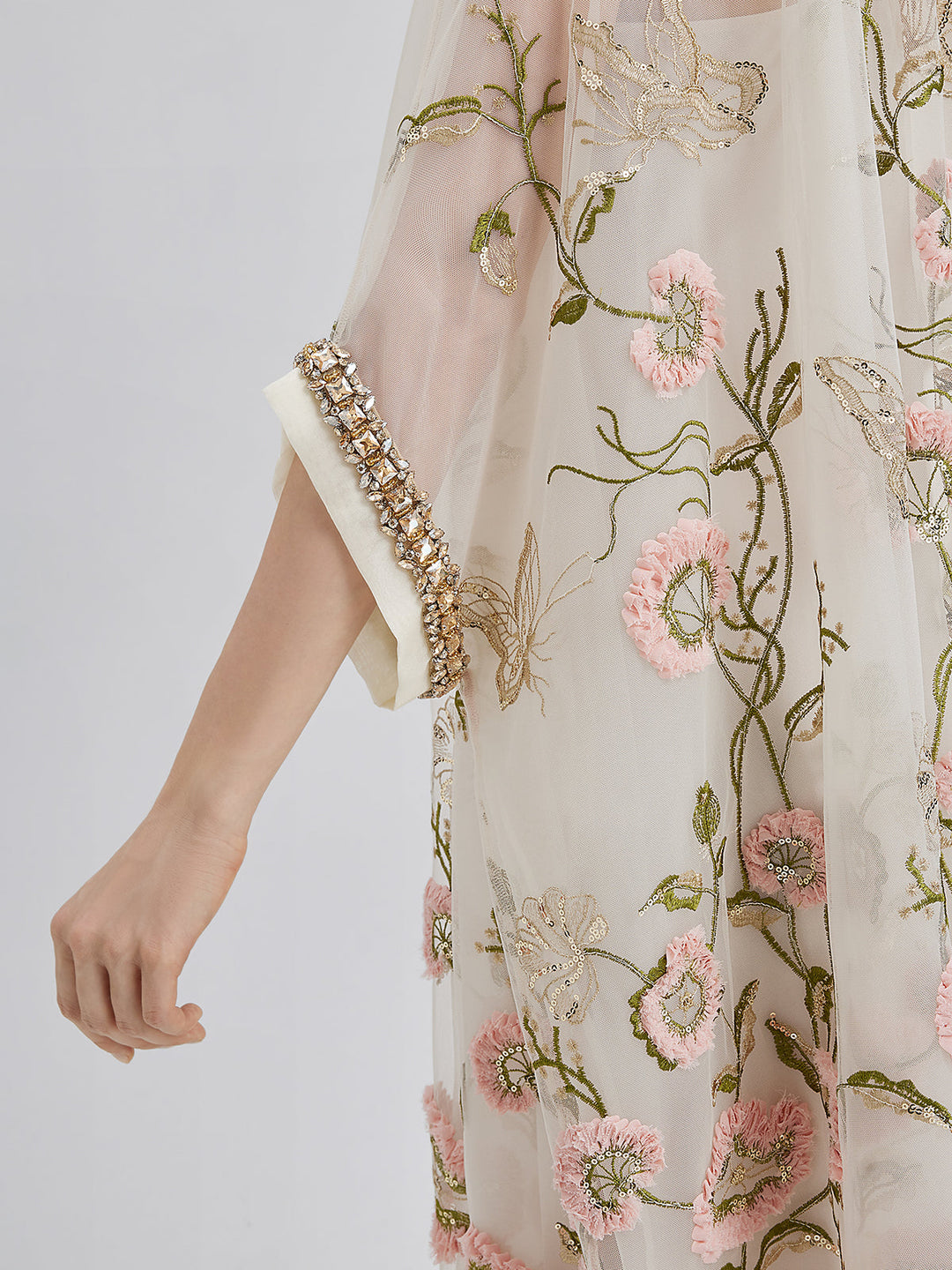 Aurelia – Vestido plisado con lentejuelas florales