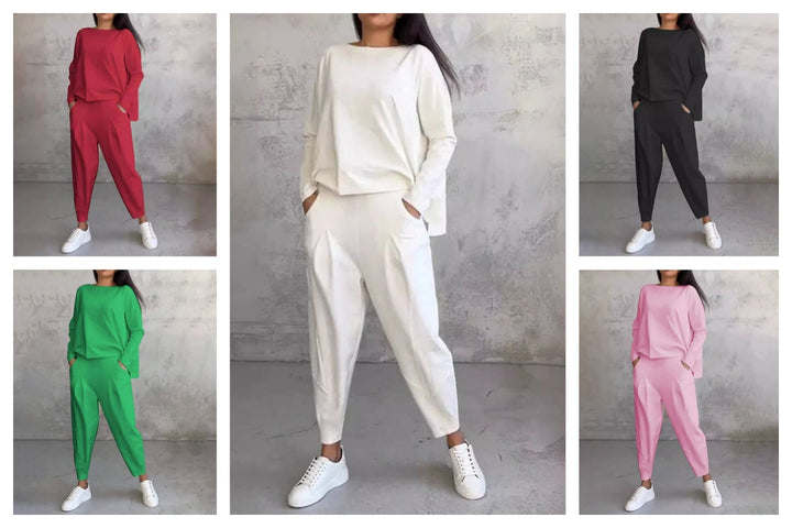 Laura - Conjunto de 2 piezas con pantalón y camiseta de manga larga.