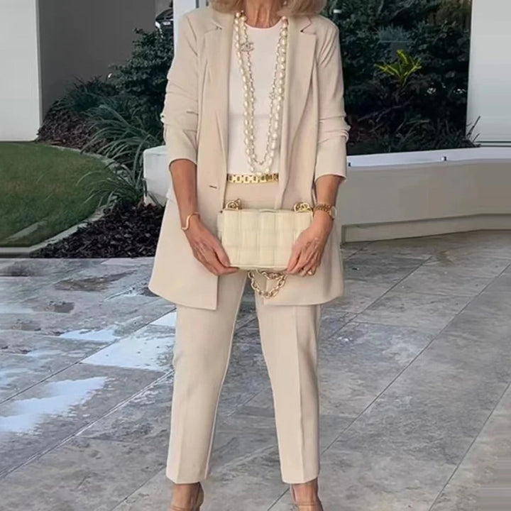 Luciana - Traje de viaje: blazer monobotón + pantalón
