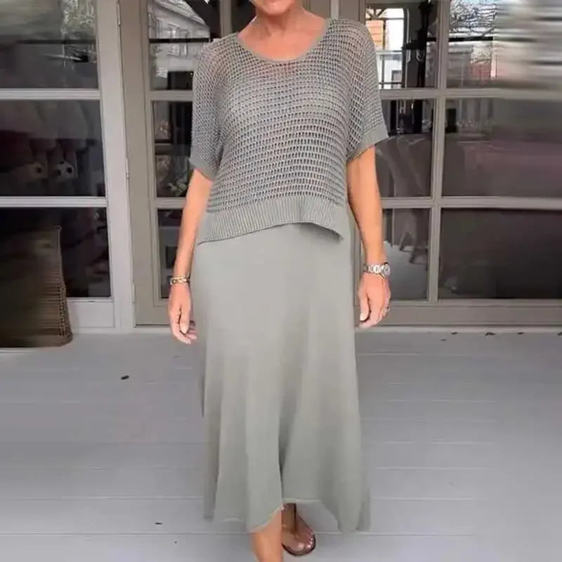 Maresia™ – Conjunto falda-chaleco y top de crochet