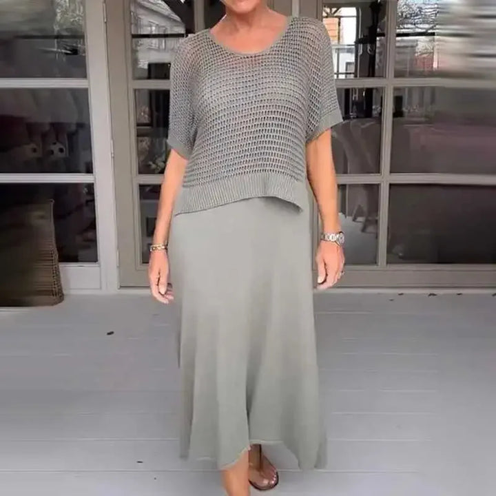 Maresia™ – Conjunto falda-chaleco y top de crochet