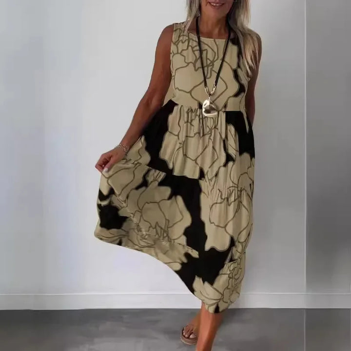 Vestido de verano holgado bohemio sin mangas