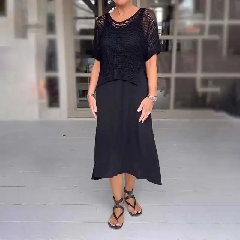 Maresia™ – Conjunto falda-chaleco y top de crochet