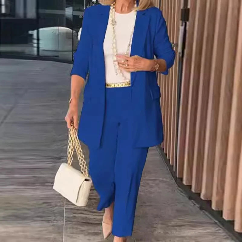 Luciana - Traje de viaje: blazer monobotón + pantalón