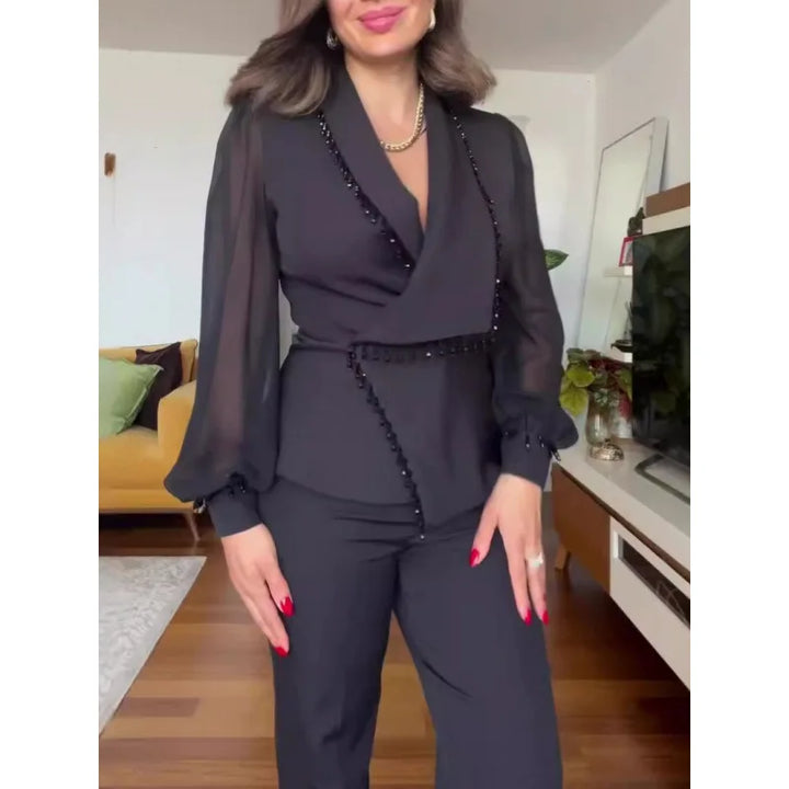 Beatriz – Mono de fiesta pierna ancha de cintura alta