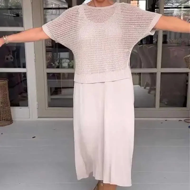 Maresia™ – Conjunto falda-chaleco y top de crochet