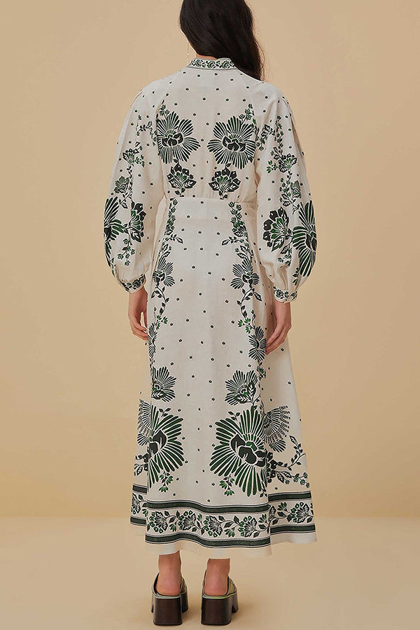 Vestido maxi abotonado