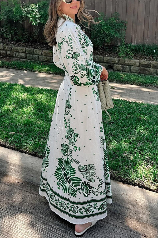 Vestido maxi abotonado