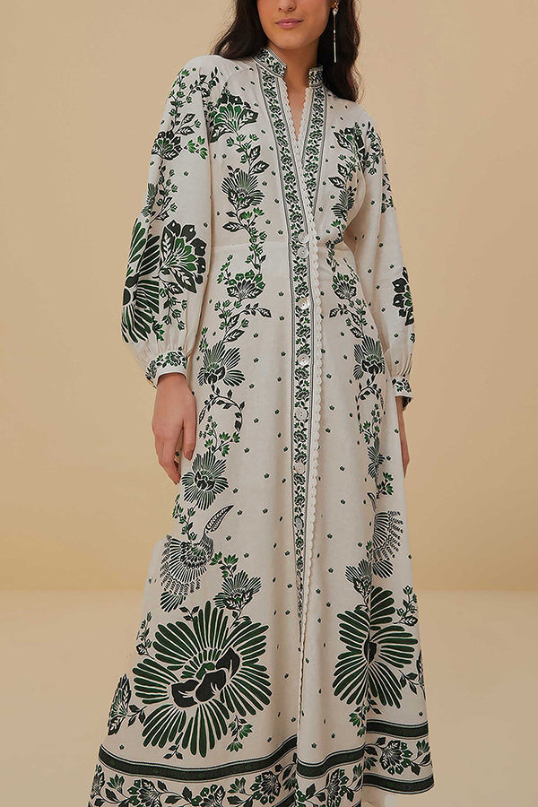 Vestido maxi abotonado