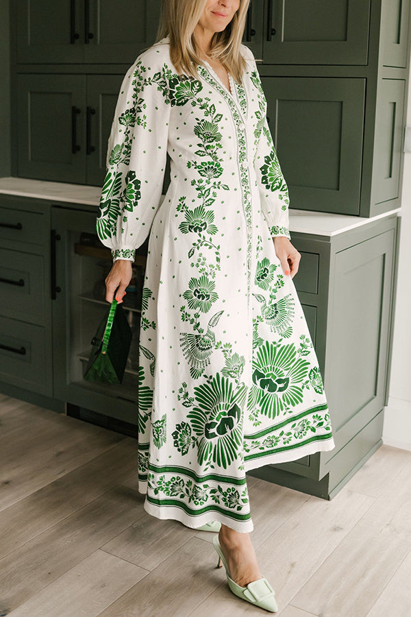 Vestido maxi abotonado