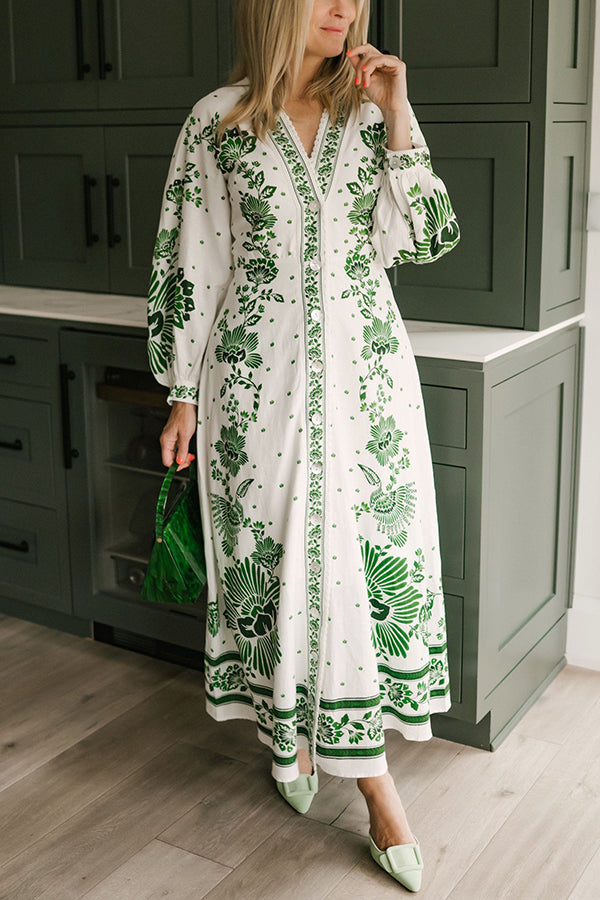 Vestido maxi abotonado