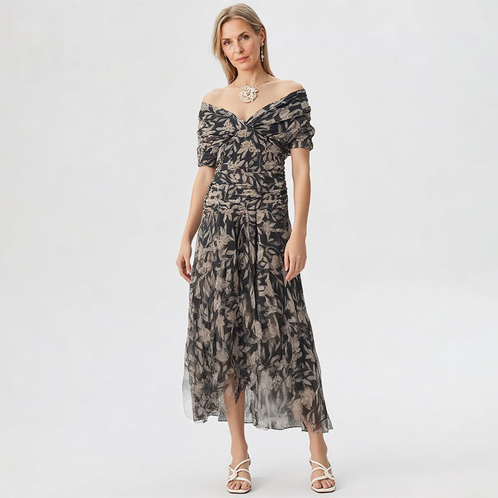 Celia – Vestido estampado con escote en V