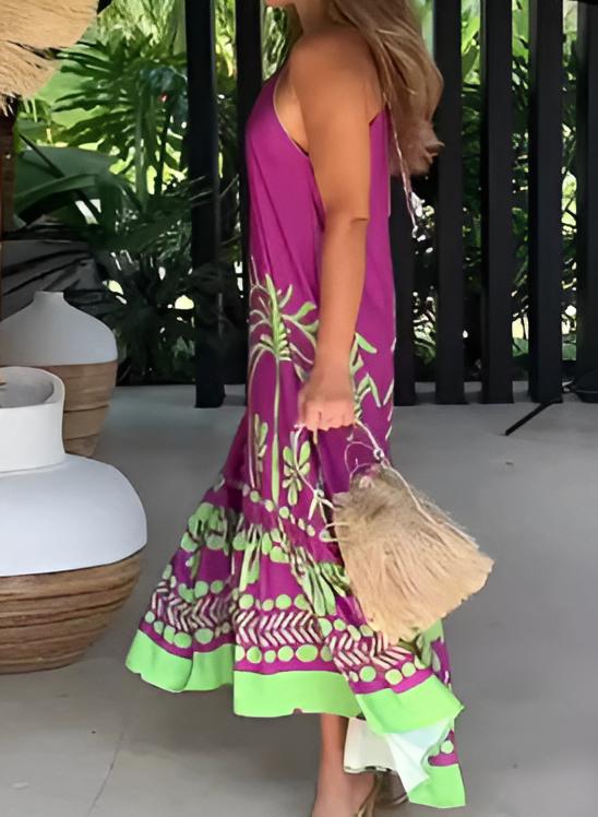 Jula - Vestido Longo Estampado Tropical