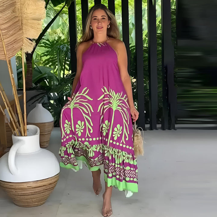 Jula - Vestido Longo Estampado Tropical