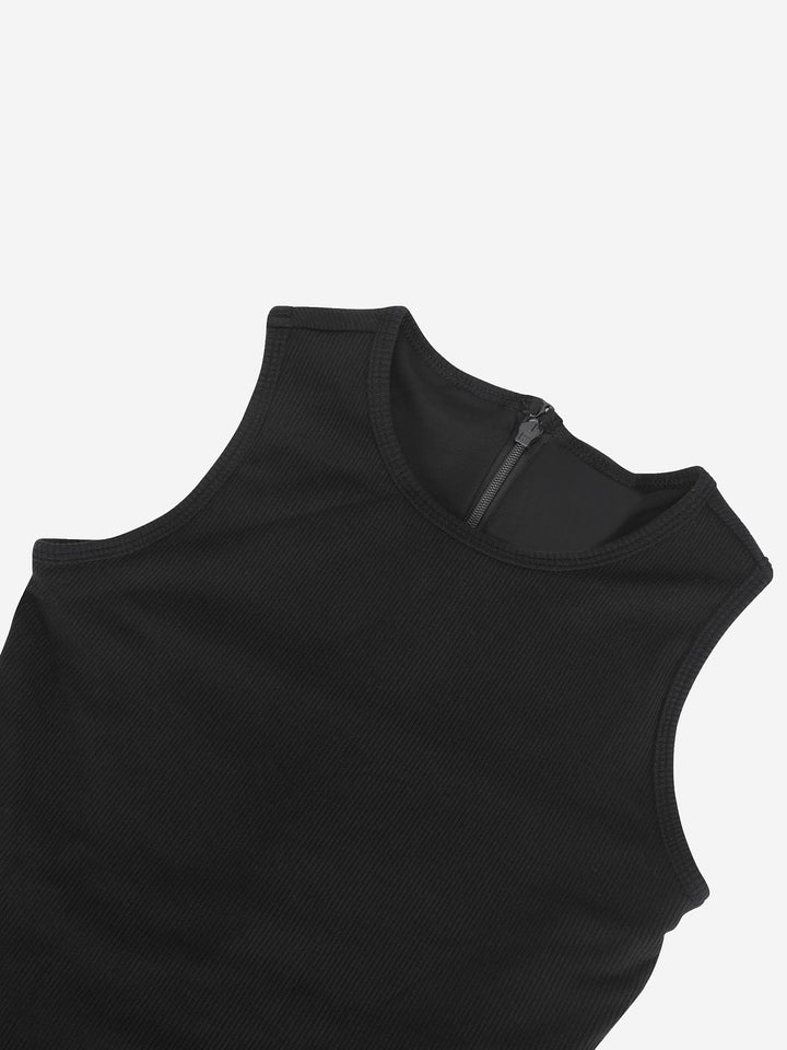Vestido Largo sin Mangas de Modal con Cuello Redondo Ajustado