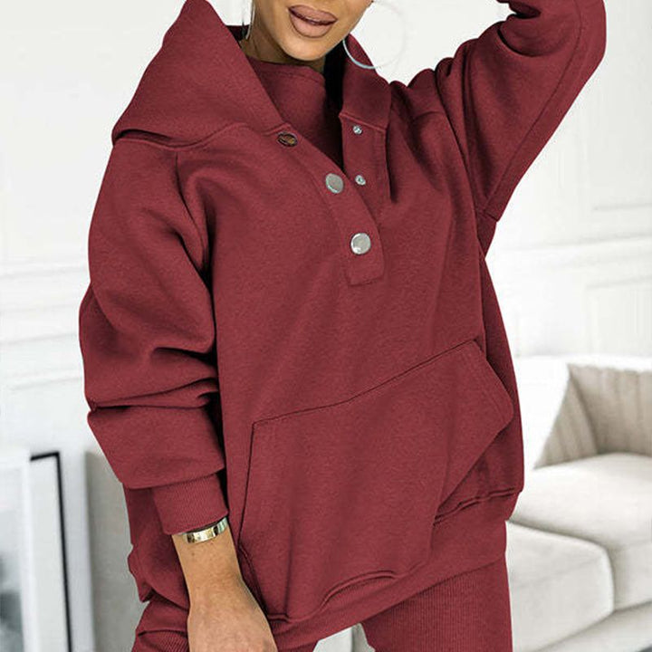 Conjunto deportivo Carmen 2025: sudadera con capucha + top ajustado + pantalón (set de 3 piezas)