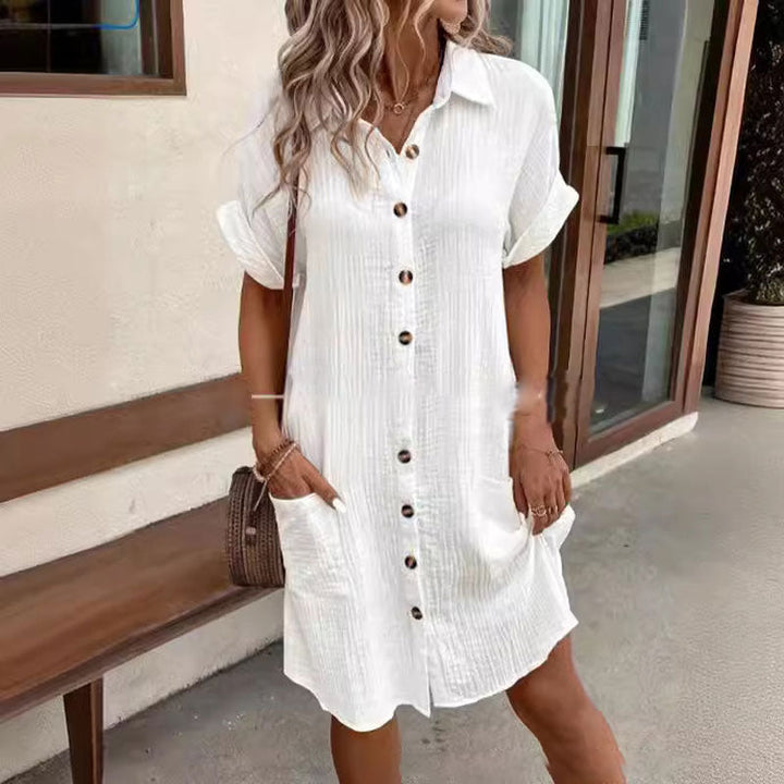 Vestido de verano con mangas cortas y escote en V