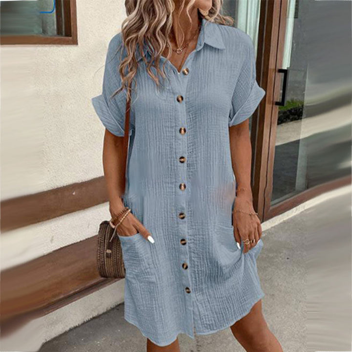 Vestido de verano con mangas cortas y escote en V