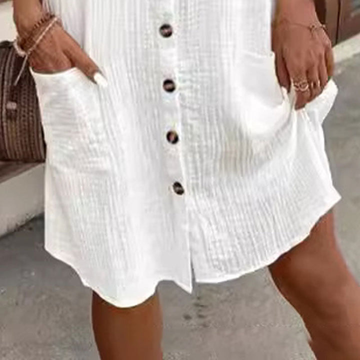 Vestido de verano con mangas cortas y escote en V