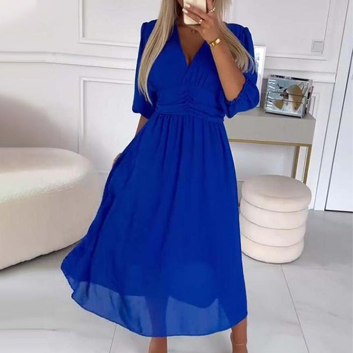 Aura Ligera – Vestido midi con escote en V