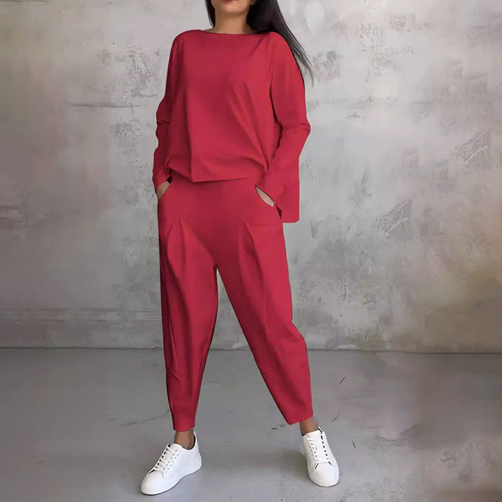 Laura - Conjunto de 2 piezas con pantalón y camiseta de manga larga.