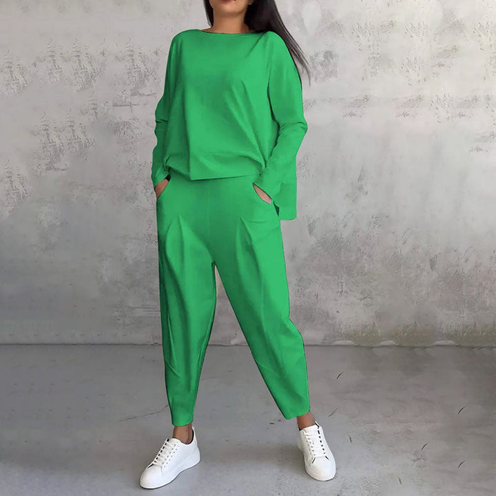 Laura - Conjunto de 2 piezas con pantalón y camiseta de manga larga.