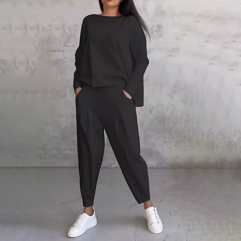 Laura - Conjunto de 2 piezas con pantalón y camiseta de manga larga.