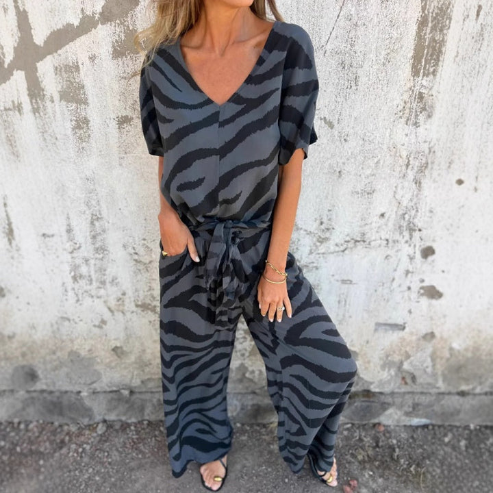 Conjunto cebra con top y pantalón