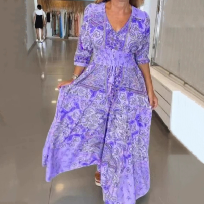 Vestido floral con cordón