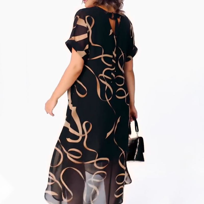 Vestido midi fluido con escote en V