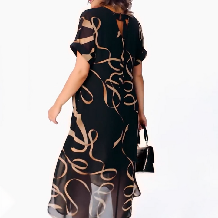 Vestido midi fluido con escote en V