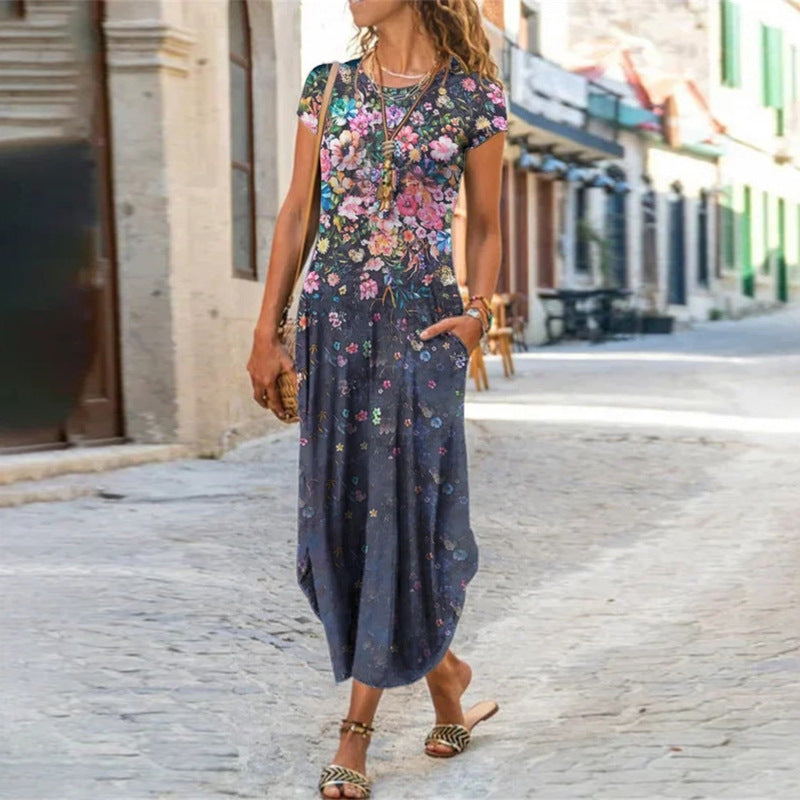 Lyra – Vestido largo con estampado artístico
