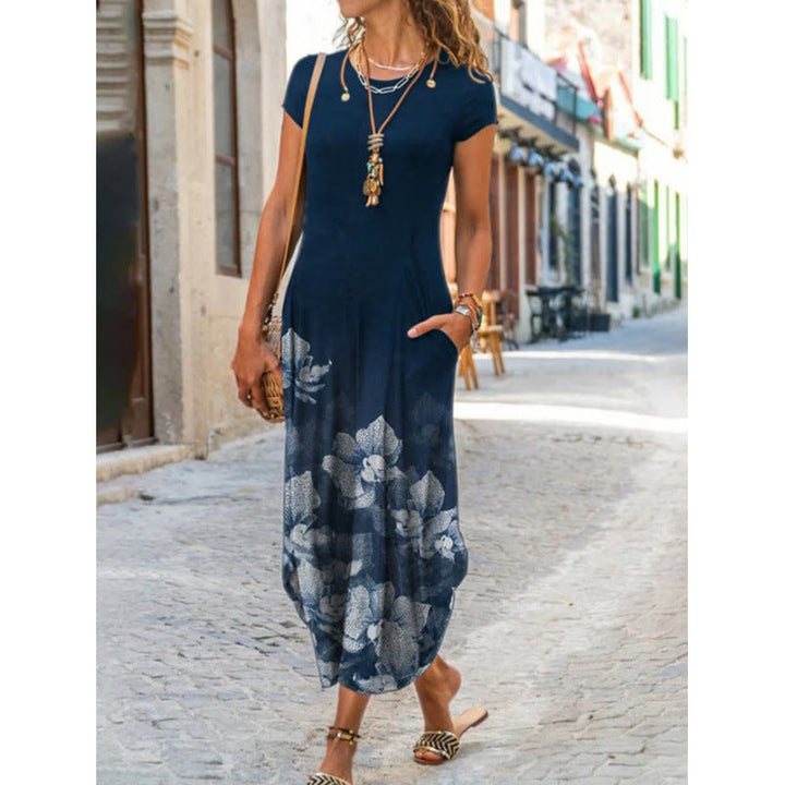 Lyra – Vestido largo con estampado artístico