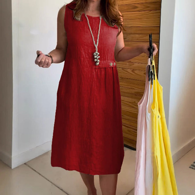 Brisa – Vestido casual de mujer con top redondo holgado