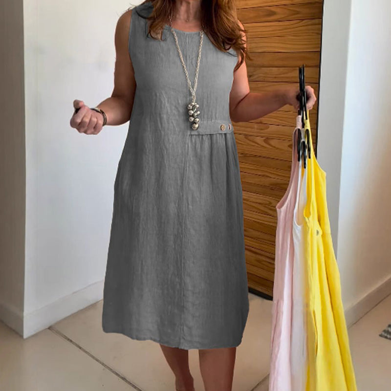 Brisa – Vestido casual de mujer con top redondo holgado