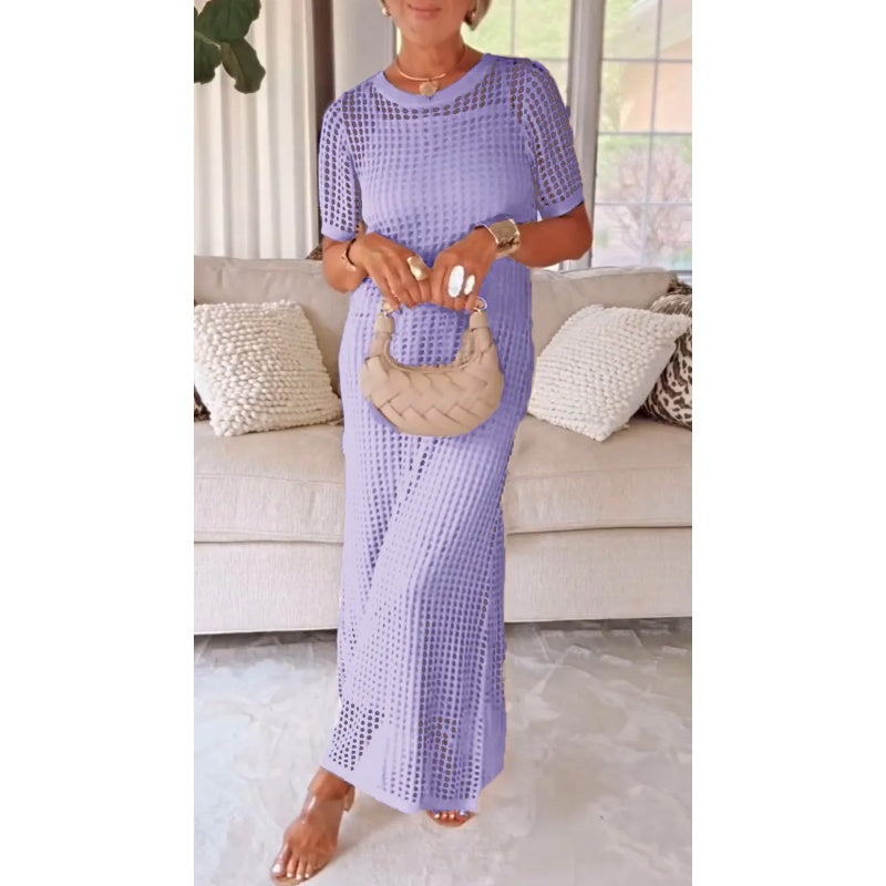 Elora – Vestido maxi calado de 2 piezas