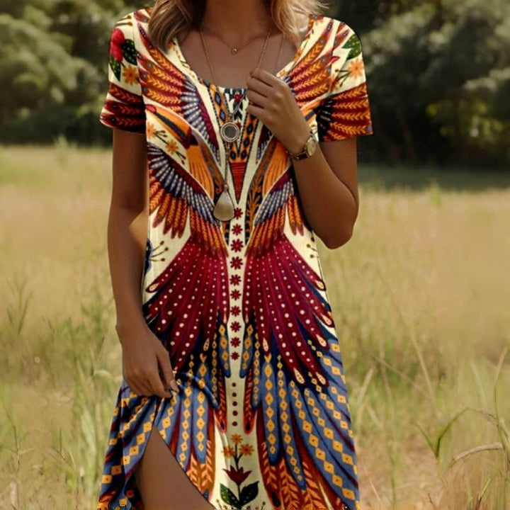 Esmeralda – Vestido Alas de Pavo Real