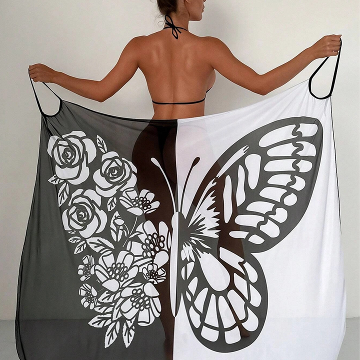 Vera – Vestido playero con estampado de mariposas