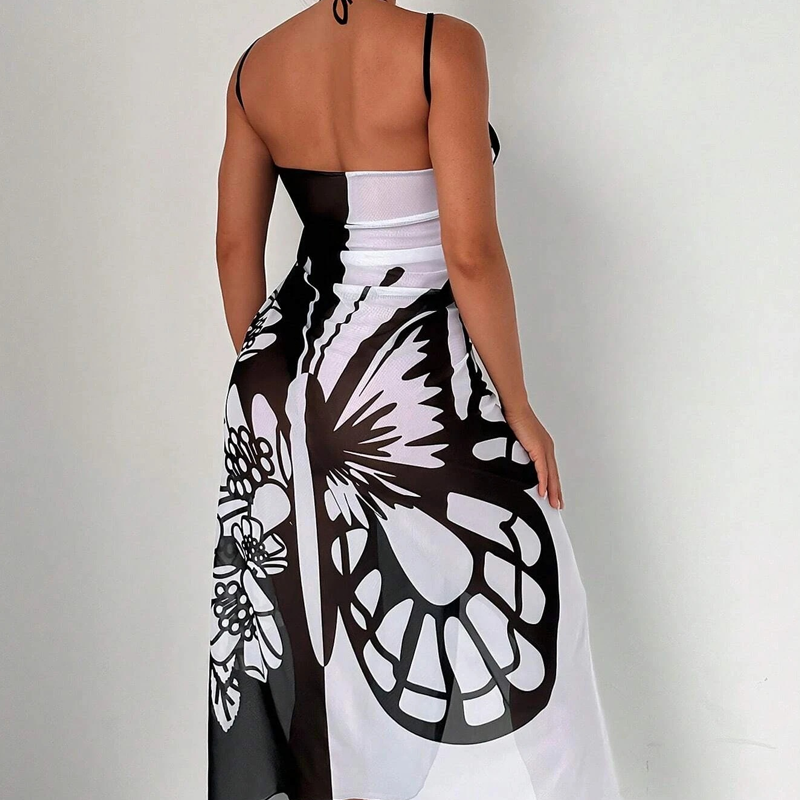 Vera – Vestido playero con estampado de mariposas