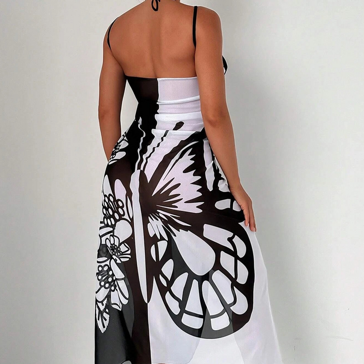 Vera – Vestido playero con estampado de mariposas