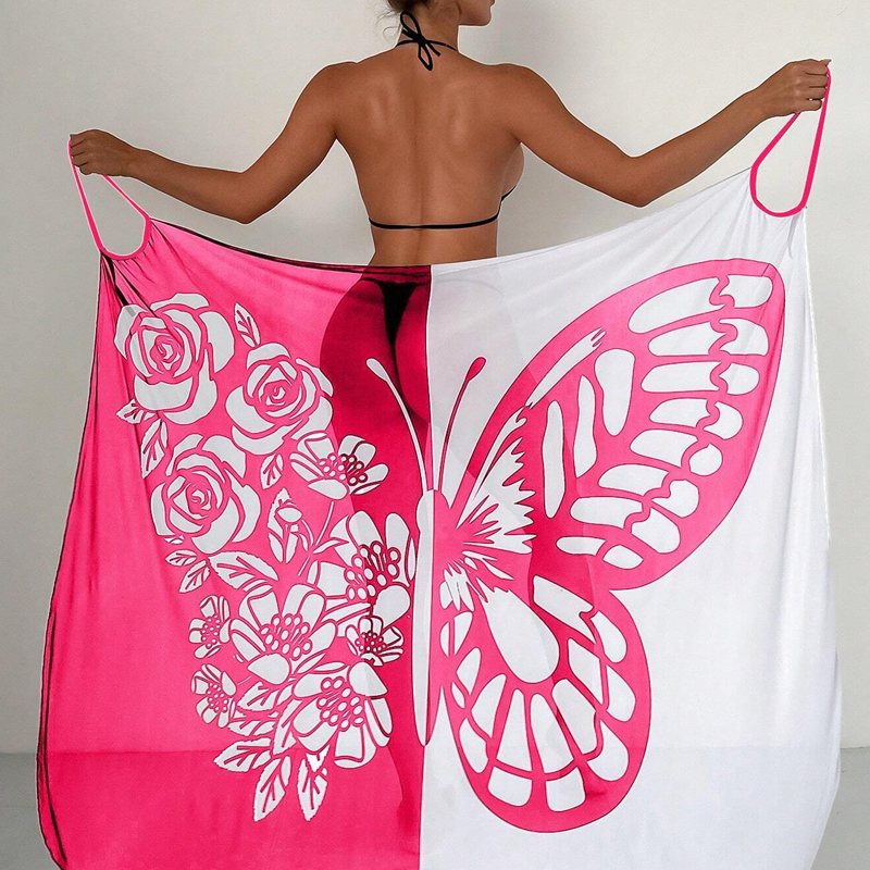 Vera – Vestido playero con estampado de mariposas