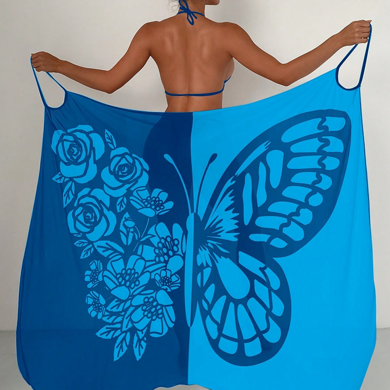 Vera – Vestido playero con estampado de mariposas