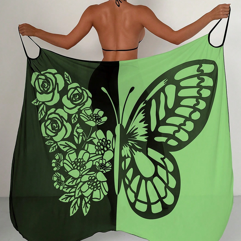 Vera – Vestido playero con estampado de mariposas