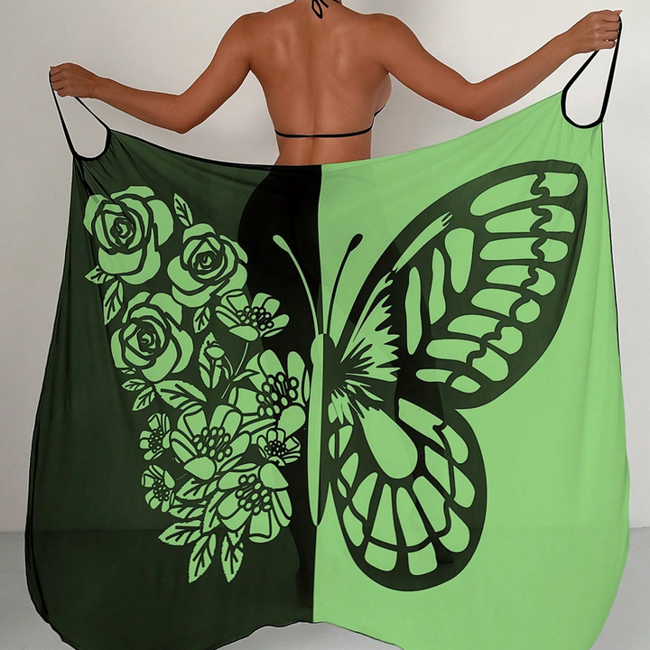 Vera – Vestido playero con estampado de mariposas